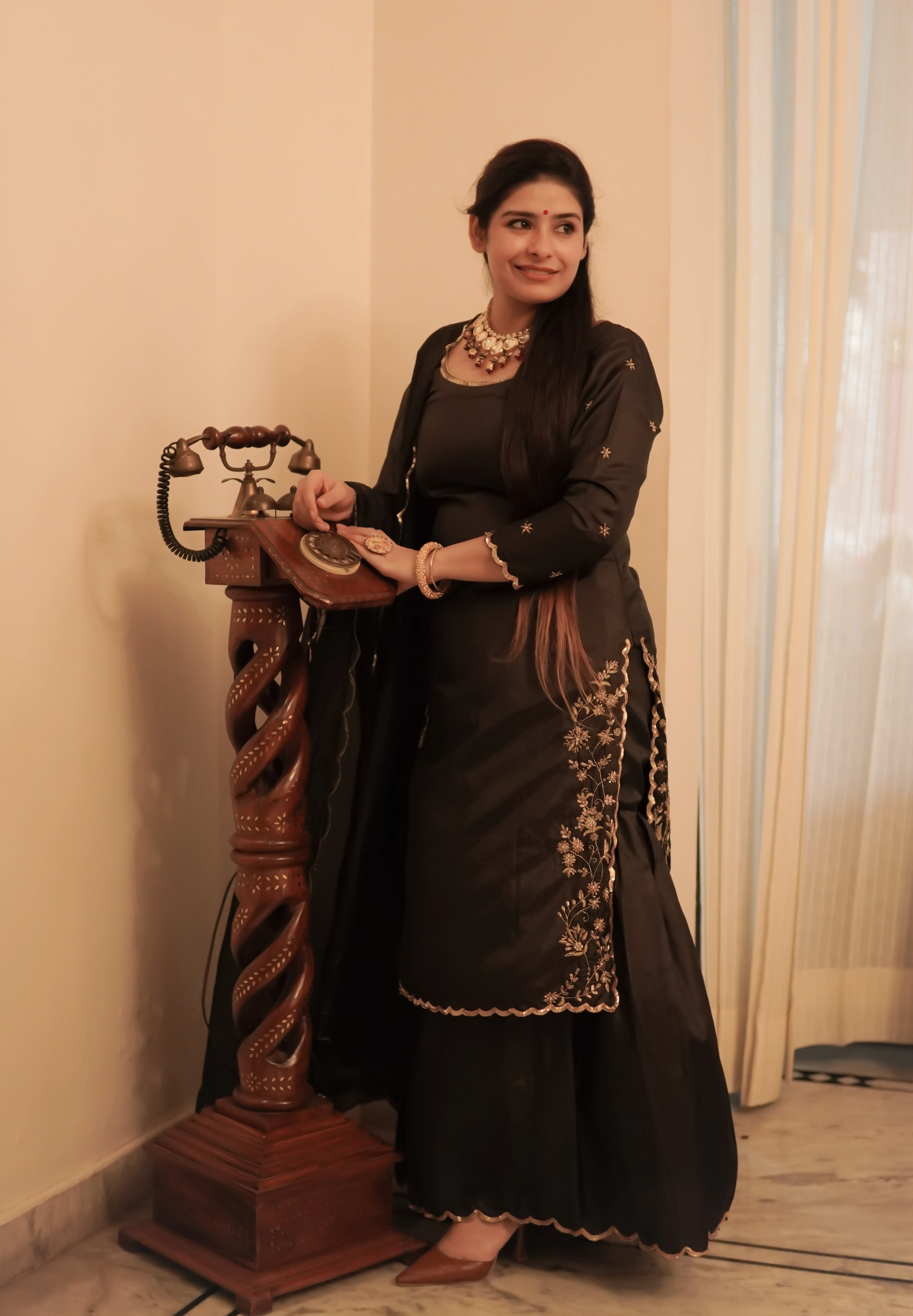 Classic Black Sharara Set